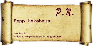 Papp Makabeus névjegykártya